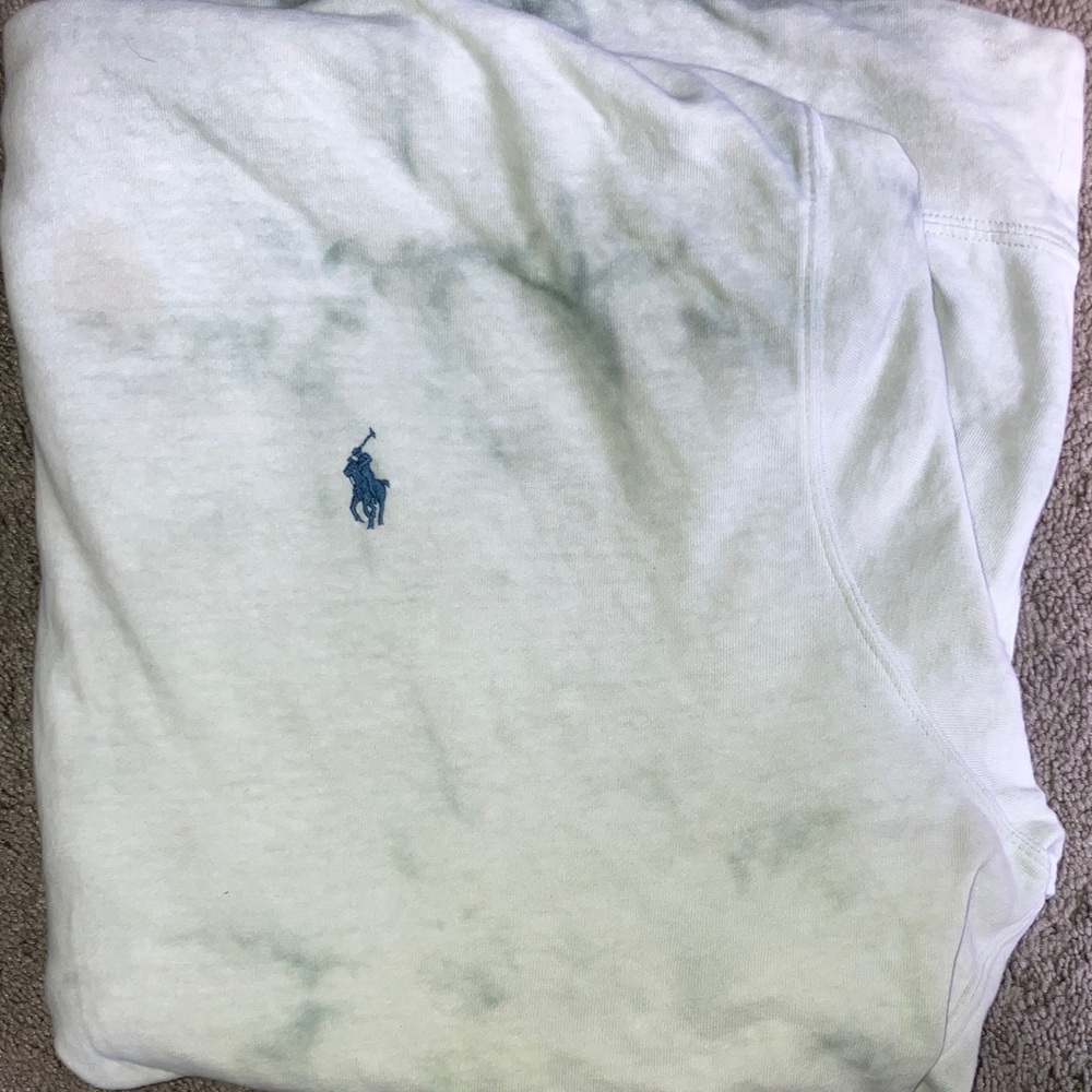 Polo by Ralph Lauren White and Blue Pullover Hoodie